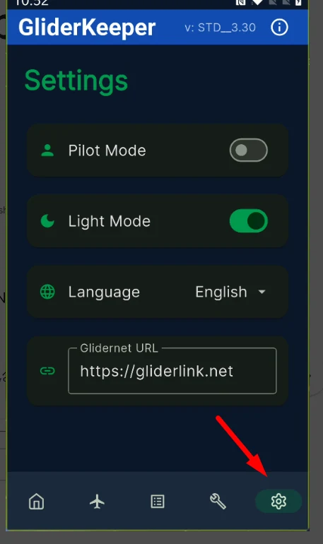 GliderKeeper App screen